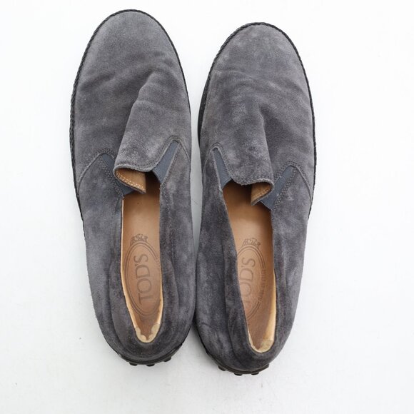 Tod's Espadrilles Gray Suede Shoes Men's Size UK 8.5 Slip On Comfort Loafer - Picture 8 of 11